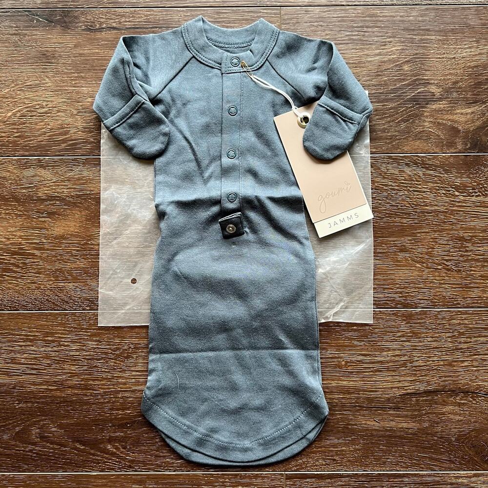 NWT Goumi Kids Midnight Baby Gown SZ Preemie Snap Bamboo Organic Sleeper Jamms